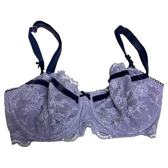 VICTORIA'S SECRET Dream Angels Push Up Without Padding Bra Purple Black 32DD - Picture 1 of 5